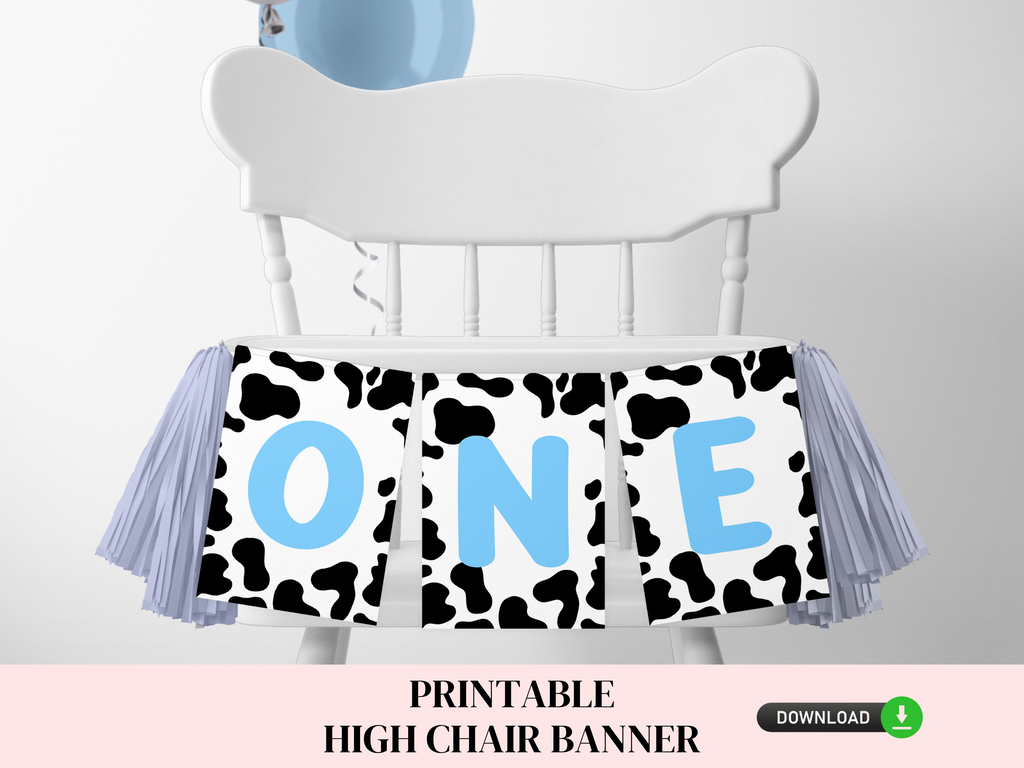 Printable Cow Print High Chair Banner in Red – PinkFish Shop