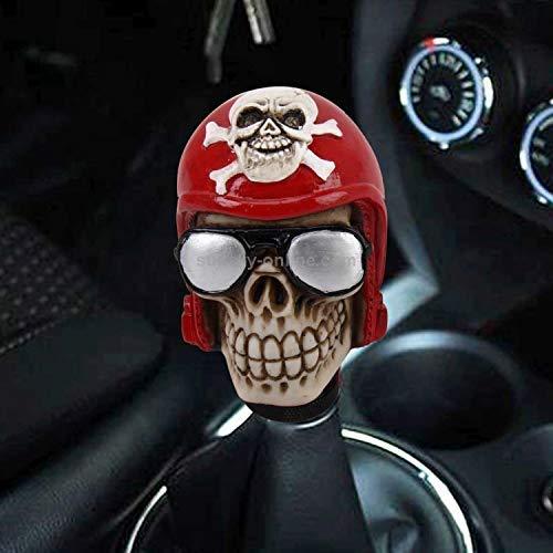 skull gear knob in red color