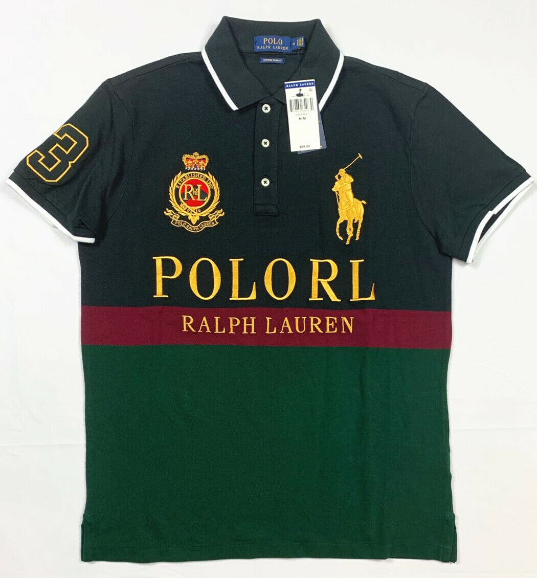 NWT Men Polo Ralph Lauren BIG PONY Mesh Polo Shirt Fine Quality CUSTOM