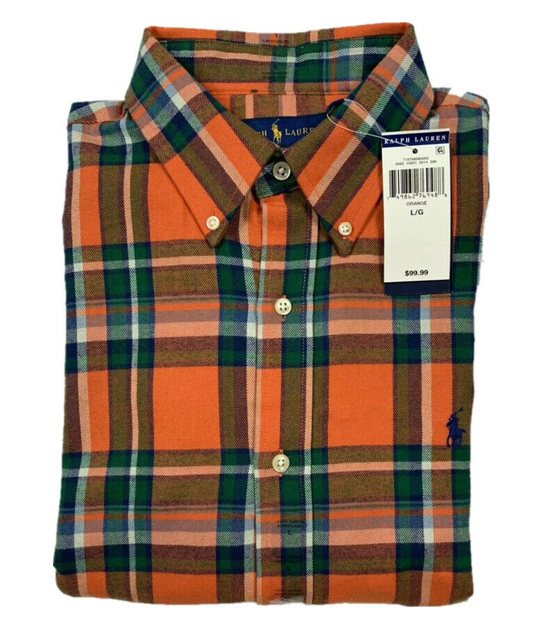 NWT Polo Ralph Lauren Mens Performance Flannel Wicking Stretch Button ...