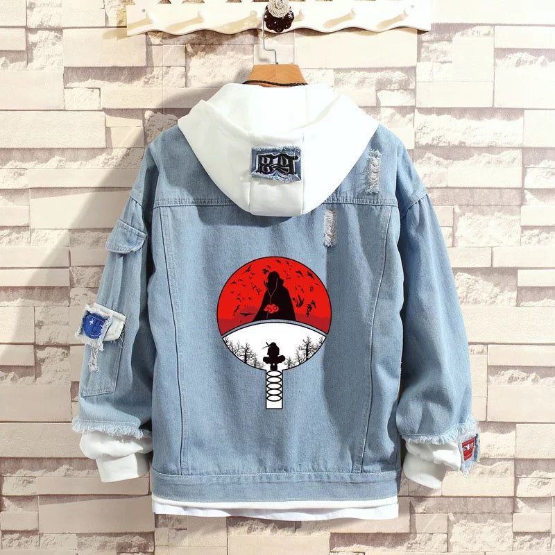 Naruto Stylish Hooded Denim Jacket 