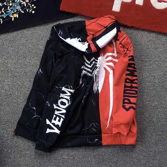 venom zip up face hoodie