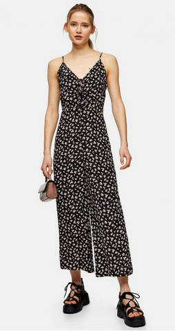 topshop tie front jumpsuit