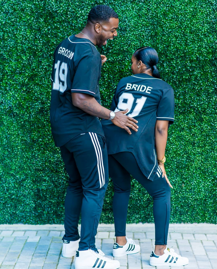 bride and groom baseball jerseys