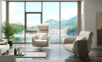 Oyster poltrona relax rivestita in pelle con pelo - Italy Dream Design