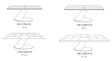 expandable dining table configuration specs