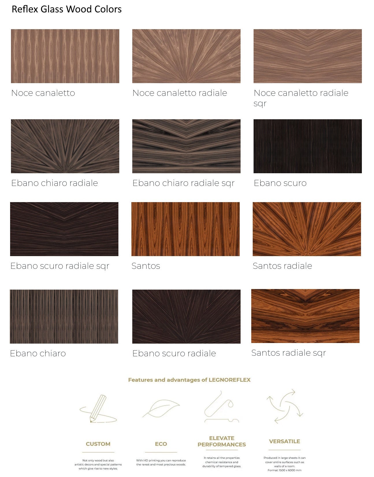 Reflex Glass Wood Materials