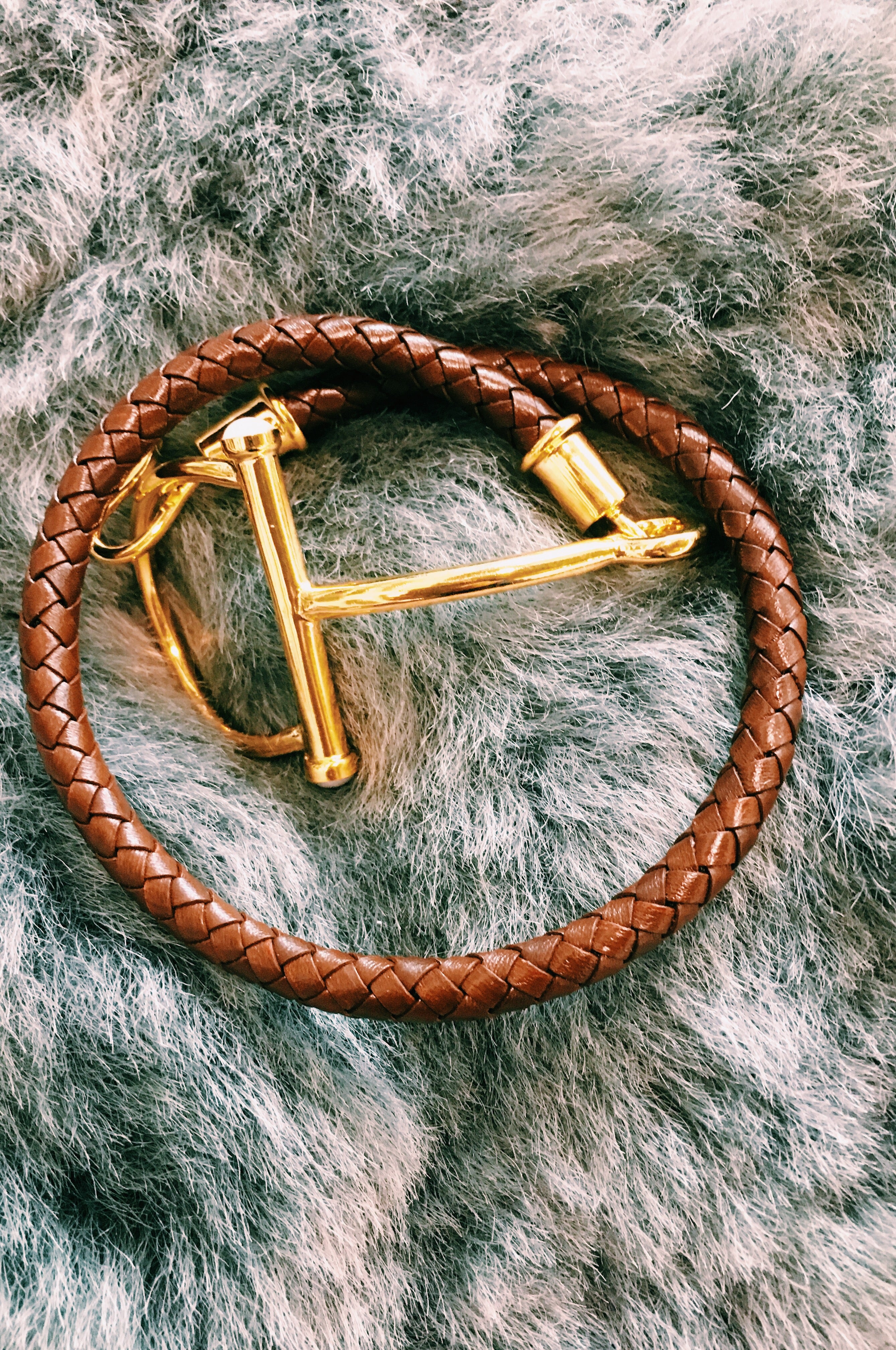 Stirrup leather bracelet.