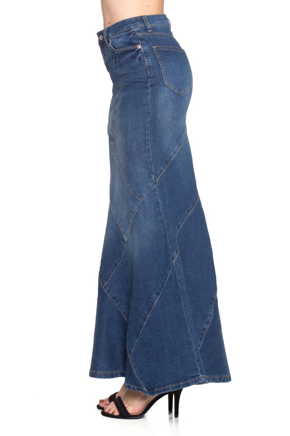 long jean skirts