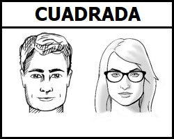 Forma de lentes ópticos recomendados para hombre y mujer con cara tipo cuadrada o rostro de forma cuadrado según tipo de rostro o cara