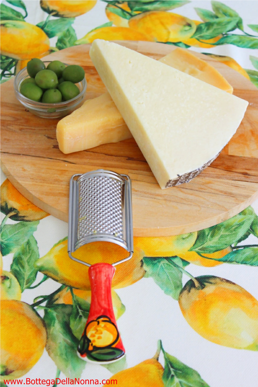 Italian LUX Traditional Round Steel Cheese Grater Box for Parmesan Cheese.  Cheese Holder Bowl With Grater Lid, Once Quality of the Past 