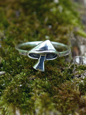 Mushroom Sterling Silver Ring