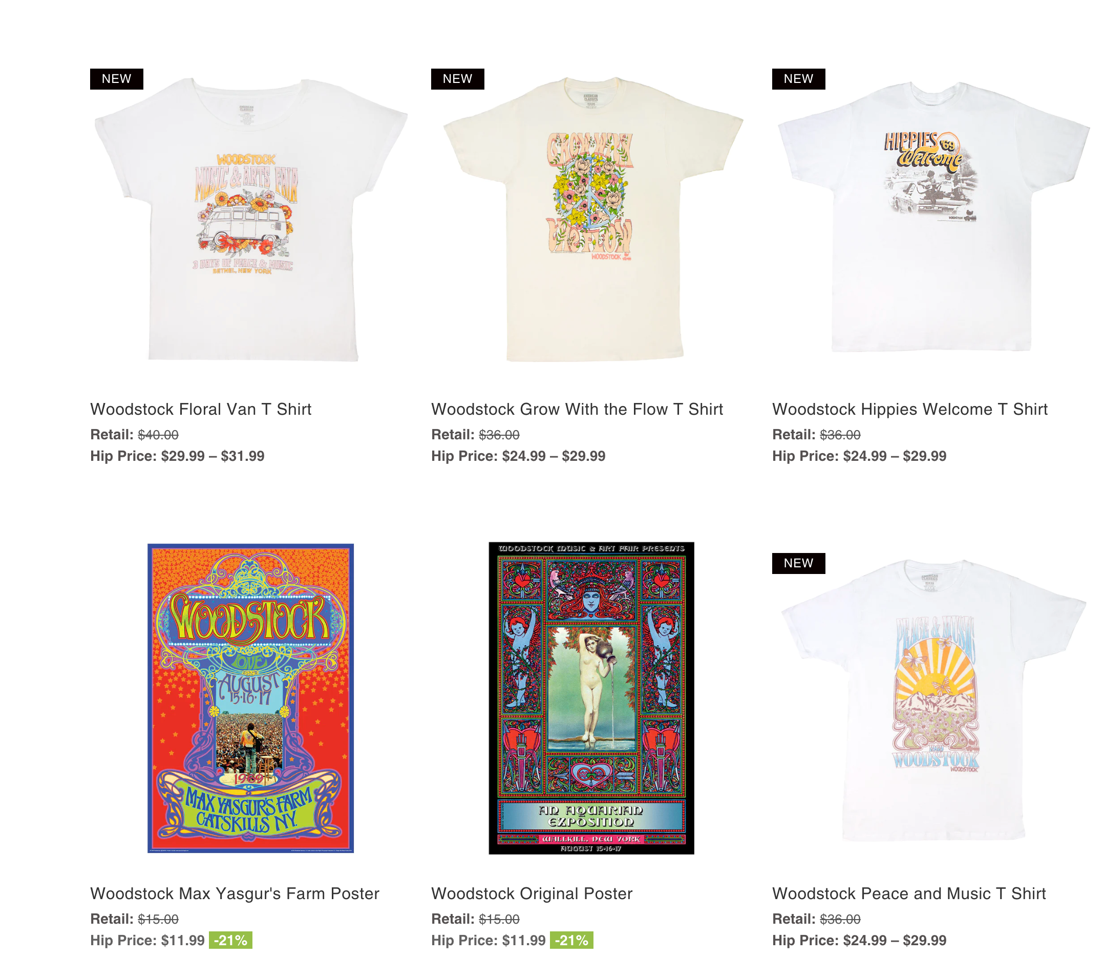 SHOP WOODSTOCK 1969 T-SHIRTS, POSTERS AND MORE