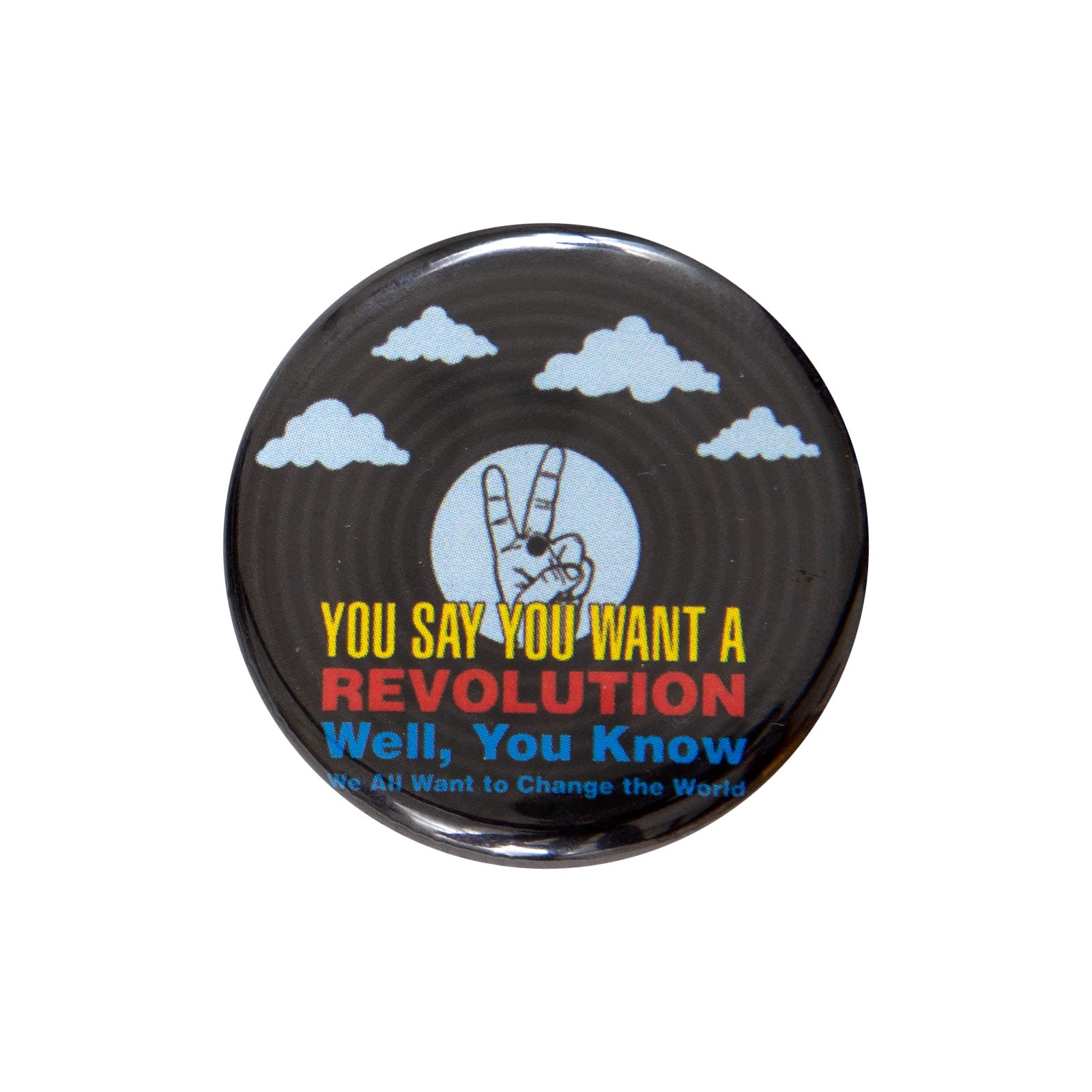 The Beatles Revolution Record Button Hippie Shop