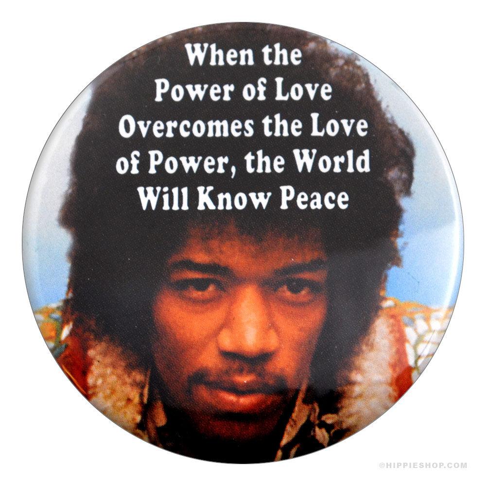 Jimi Hendrix The Power Of Love Button Hippie Shop 