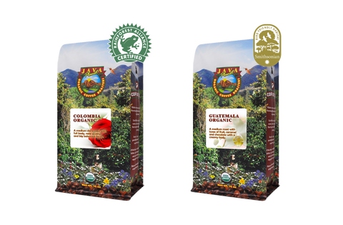 Colombian Rainforest Alliance Certified and Guatemala Bird-Friendly Certified Coffee