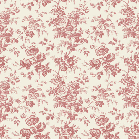 Seasons Toile Wallpaper Red