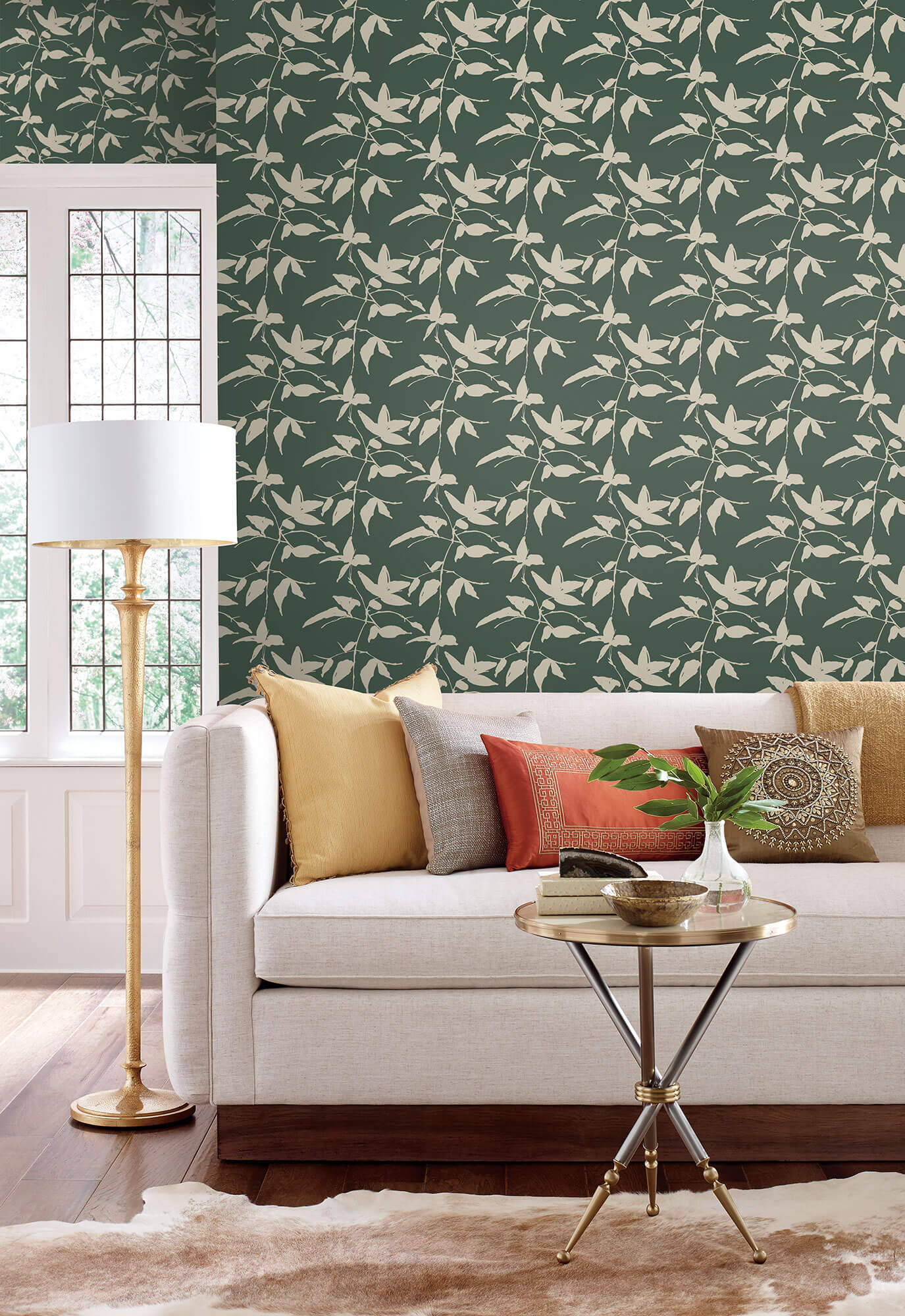 Dark Green Watercolor Self Adhesive Wallpaper Murals