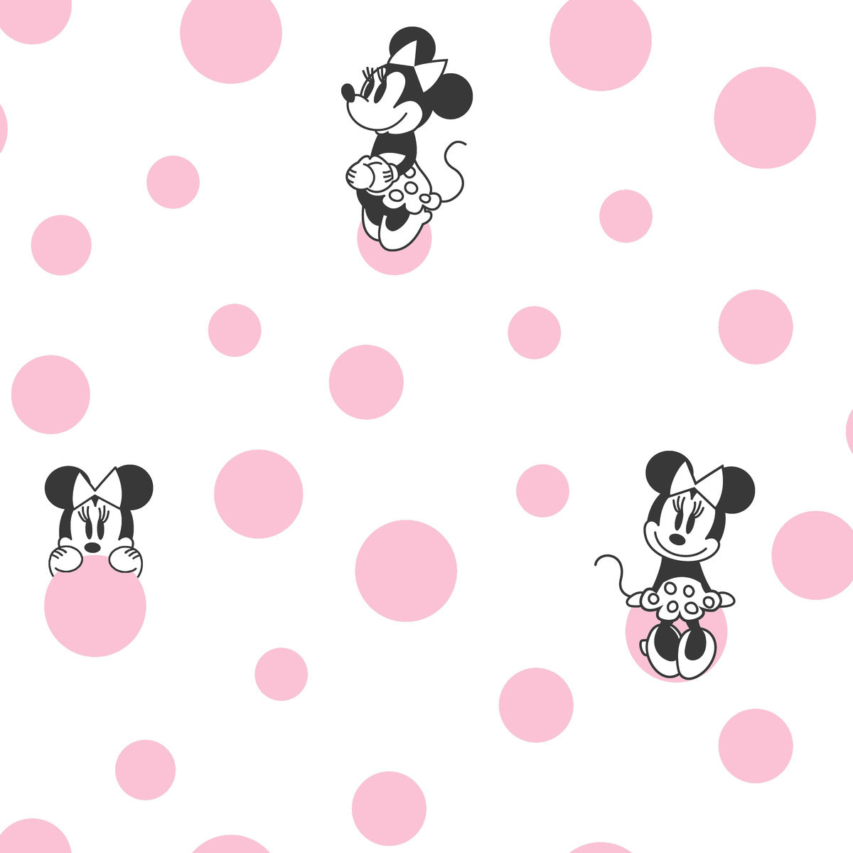 Disney Kids Vol. 4 Minnie Mouse Dots Wallpaper - Pink – US Wall Decor