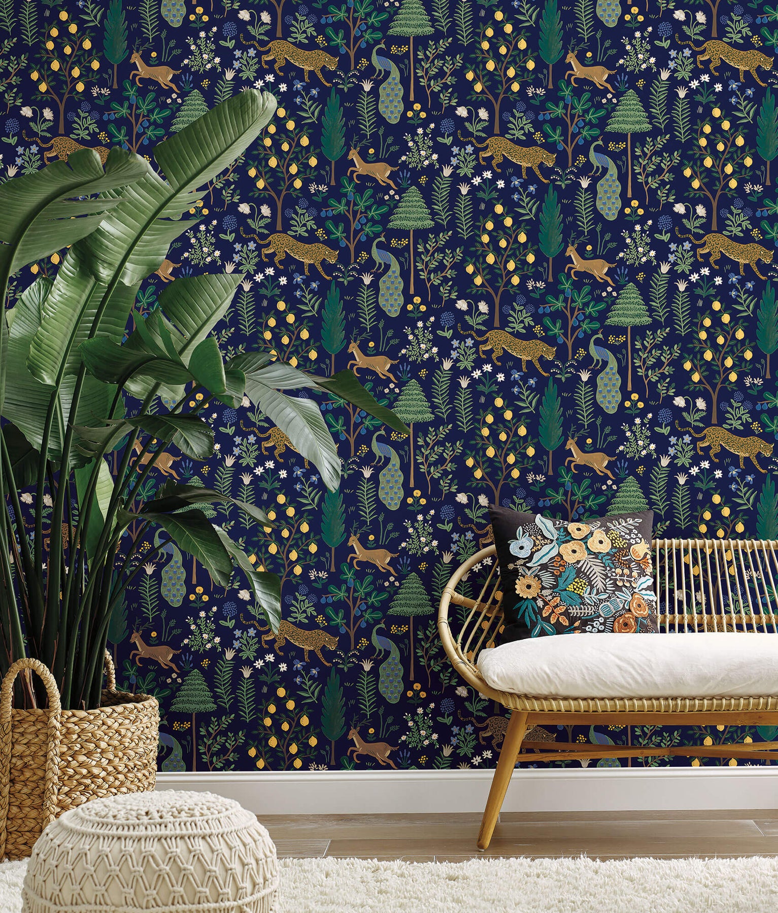 Rifle Paper Co. Menagerie Peel & Stick Wallpaper - Blue – US Wall Decor