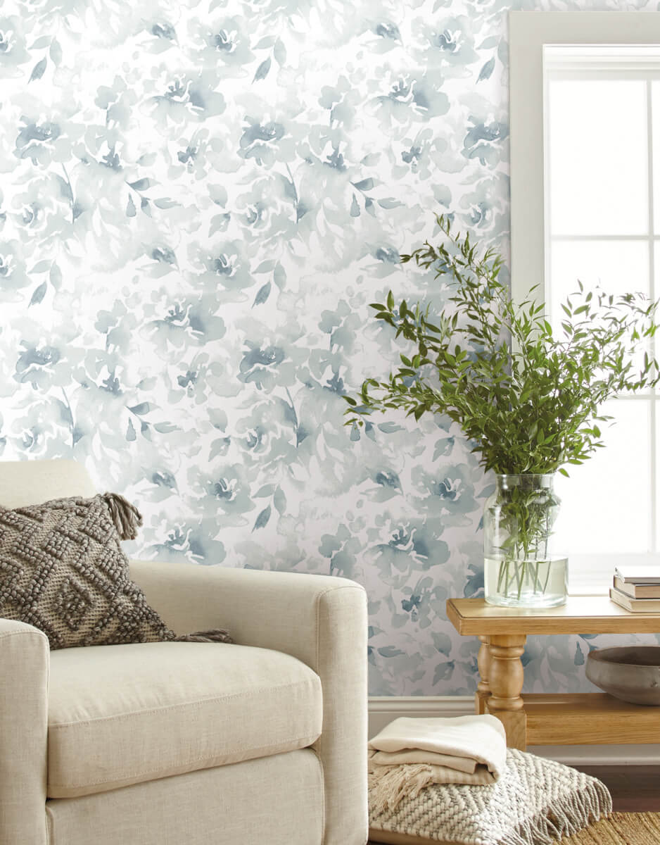 CRIMSON DECORS Light Blue Floral SELF Adhesive Wallpaper for Bedroom  LIVINGROOM Kitchen Corridor Restaurant Peel and Stick Vinyl Wallpaper   20045 cm  9 SQFT Approx  JioMart
