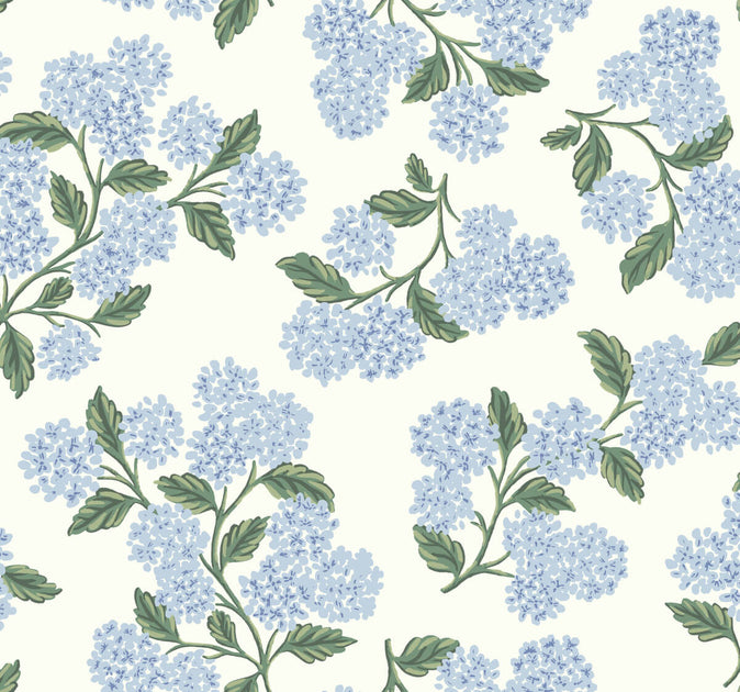 Rifle Paper Co. Hydrangea Wallpaper - Blue & White – US Wall Decor
