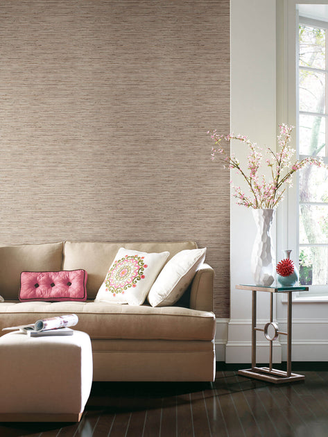 Peel and Stick Faux Grasscloth Wallpaper - Tan – US Wall Decor