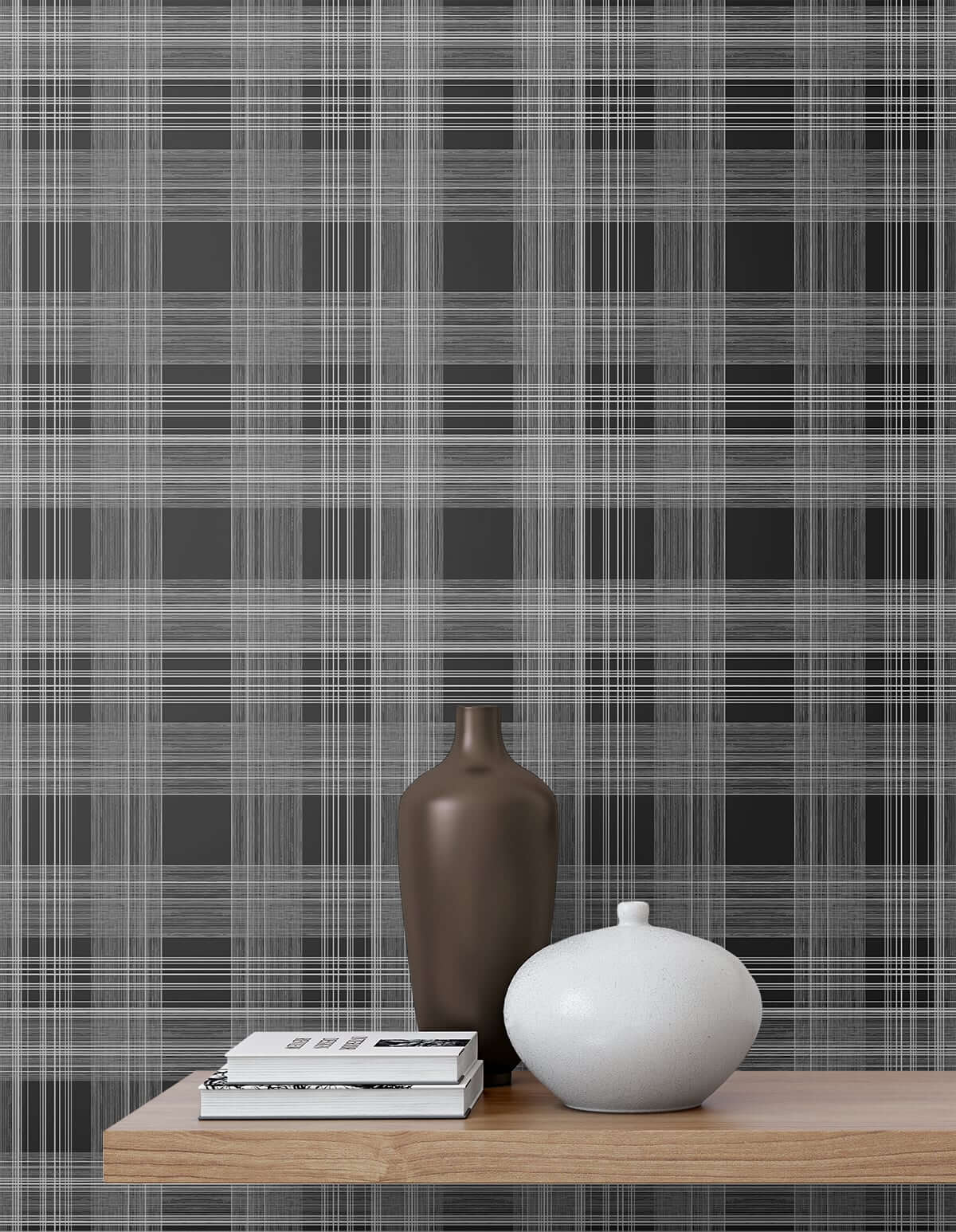 Wallpaper Plaid Pastel Greige Buffalo Check Wallpaper Removable Wall   Wallaby Walls