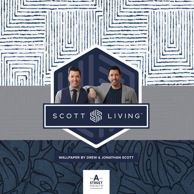 Scott Living Westport Geometric Wallpaper - Dove White