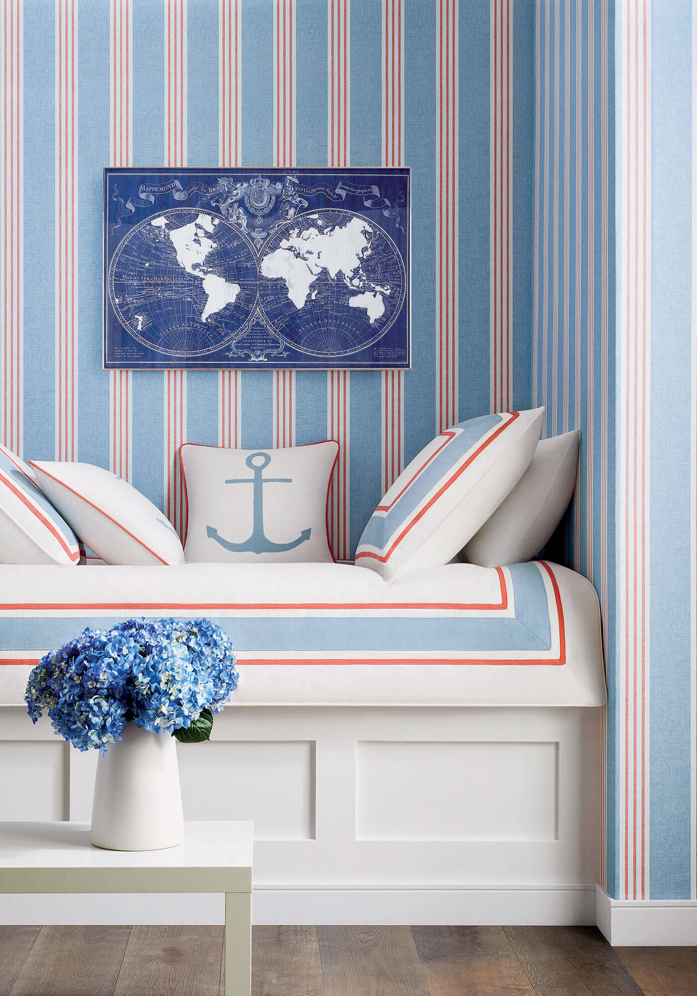 The Perfect Stripe Wallpaper in Hydrangea Blue  Lo Home