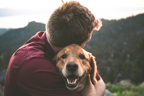 owner with dog