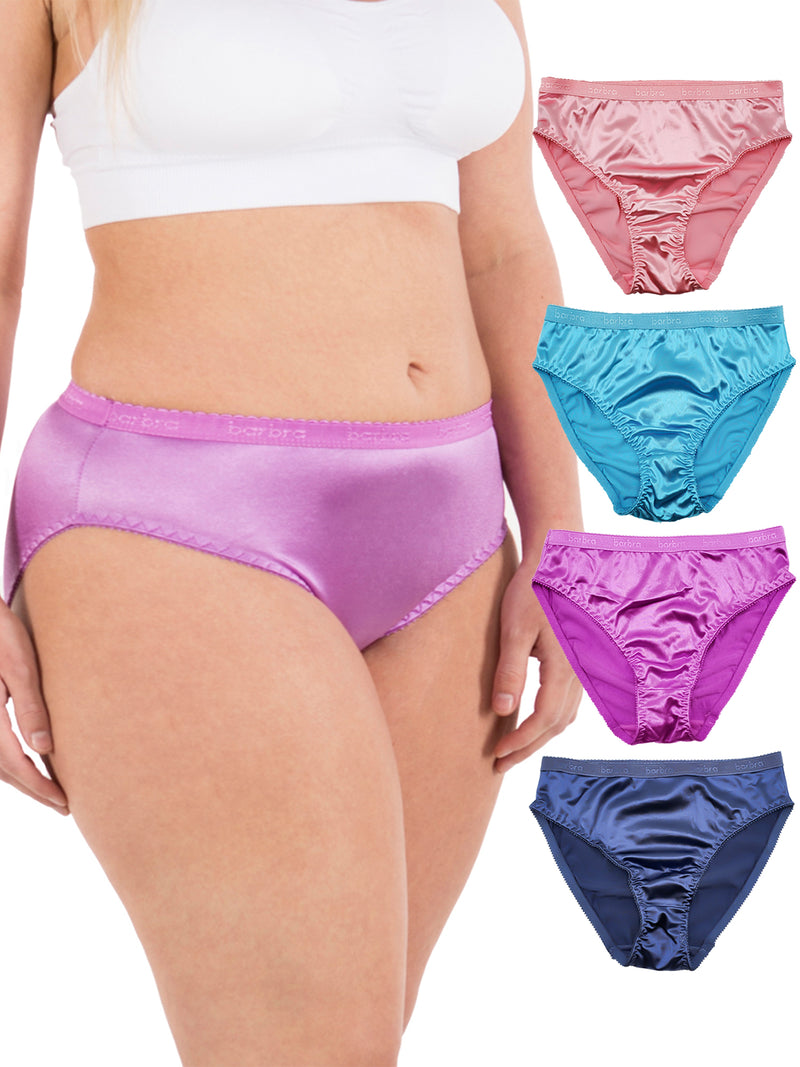 2-6 Lingerie Satin Panties S to Plus Size Women Underwear Full Coverage  Brief 02 