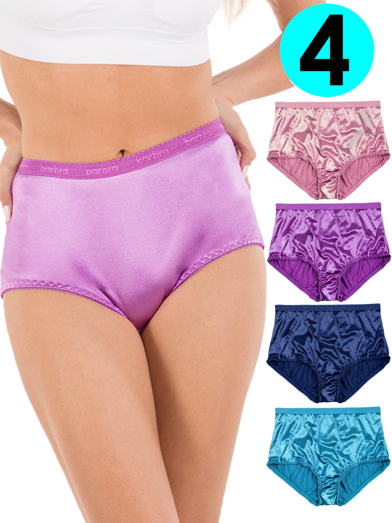3/6 PRETTY SATIN Briefs Style PANTIES Womens Underwear #3125N Ella S M L XL