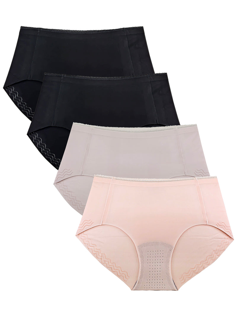  YUHOOE 3-Pack Women's Cotton Panties Sports Underwear Sexy  Panties Plus Size M-4Xl Solid Color Breathable Lingerie