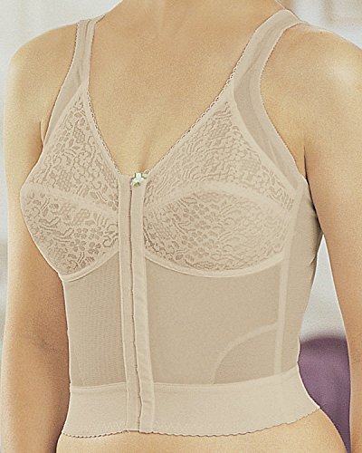Embroidered Softcup Longline Back Hook Bra (5001) 38E/Nude