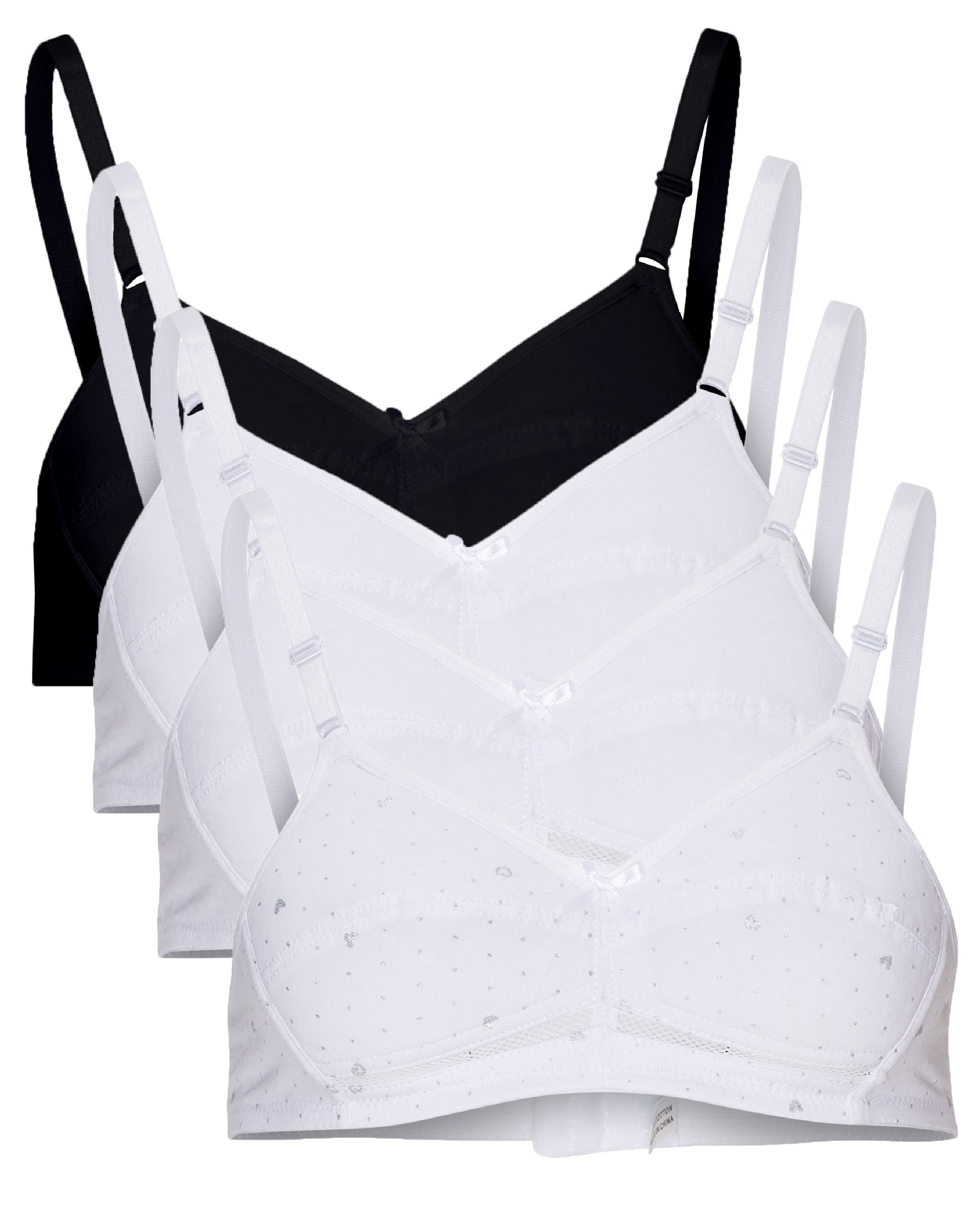 bodyhints 100 Percent Cotton Bras for Women, Wireless, Adjustable Straps,  Removable Pads, Machine Washable.