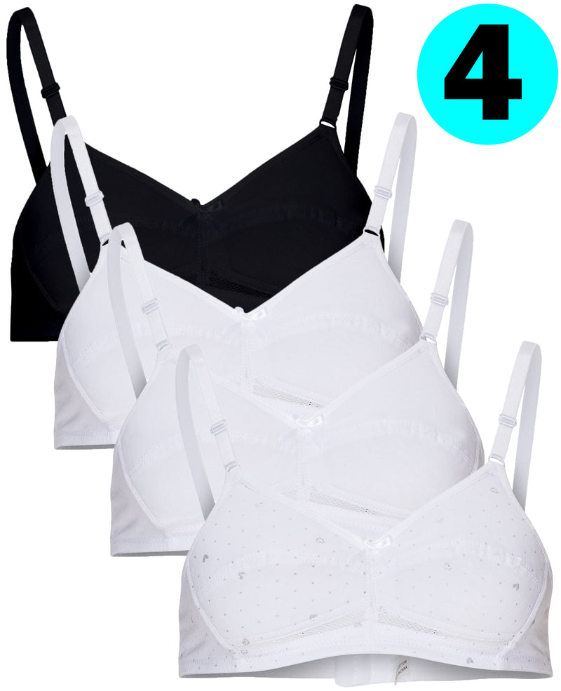 Girls Training Bras with Removable Padded for 8-10-12-14 Years Old,MiniA  Cup Pad&Wireless Bras for Girls,Comfort Seamless