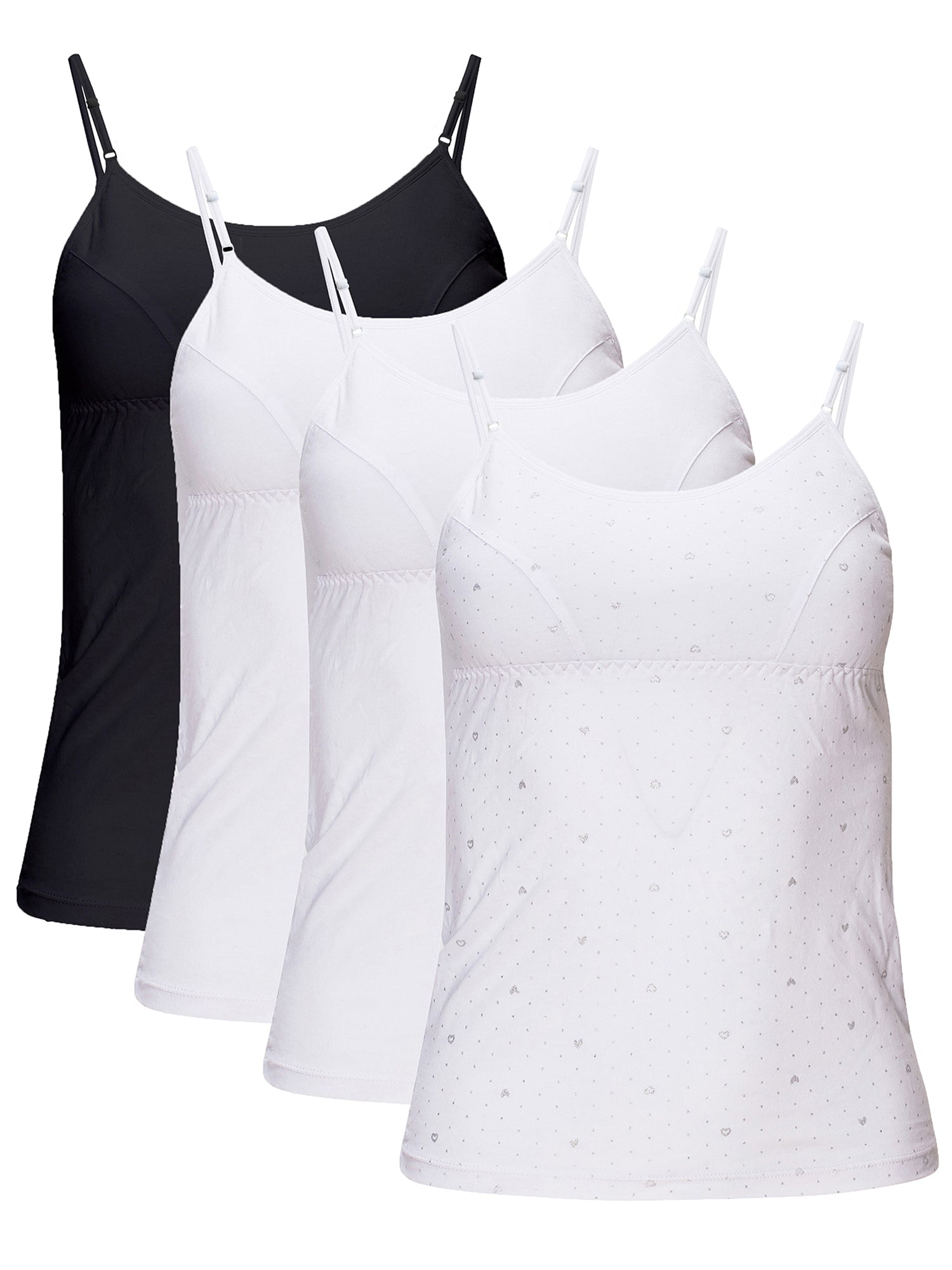 Women Basic Camisole With Shelf Bra Undershirts Adjustable Spaghetti Strap  Tank