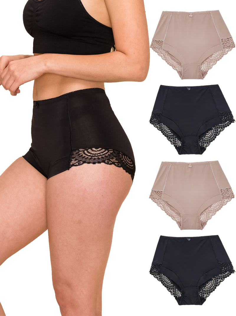 2-6 PRETTY SATIN BIKINIS Style PANTIES Womens Underwear #3122Ann L XL 2X 3X  4X 