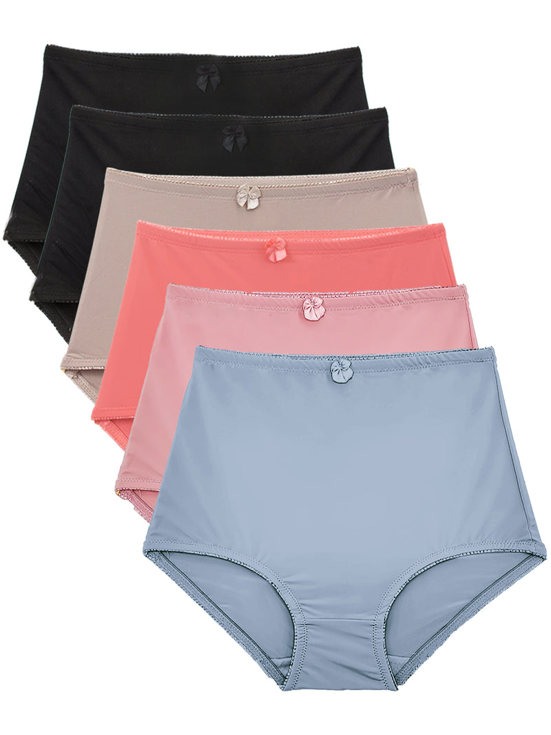 B2BODY Women's Panties High Waisted Briefs Small to Plus Sizes Multi-Pack 