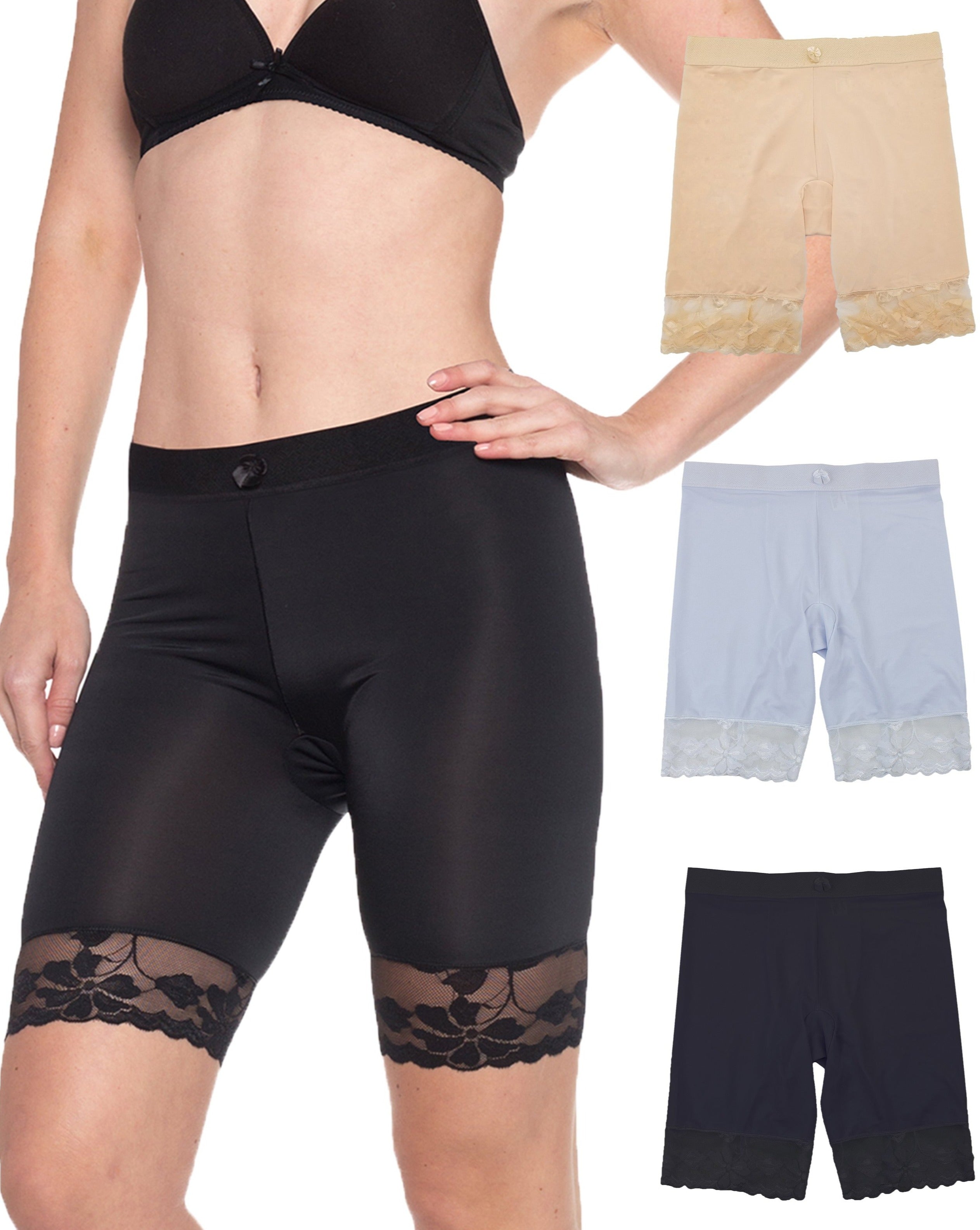 Women 3 Pack Seamless Slip Shorts For Under Dress Smooth Boyshorts