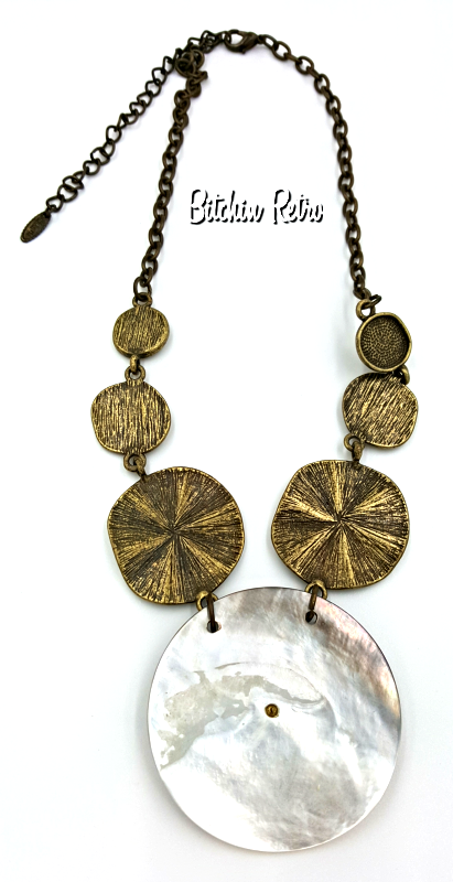 VCLM Beachy Statement Necklace with Rhinestones and Sand Dollars ...