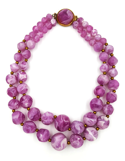 Kramer Jewelry Set Necklace Bracelet Earrings in Lavender Beads ...