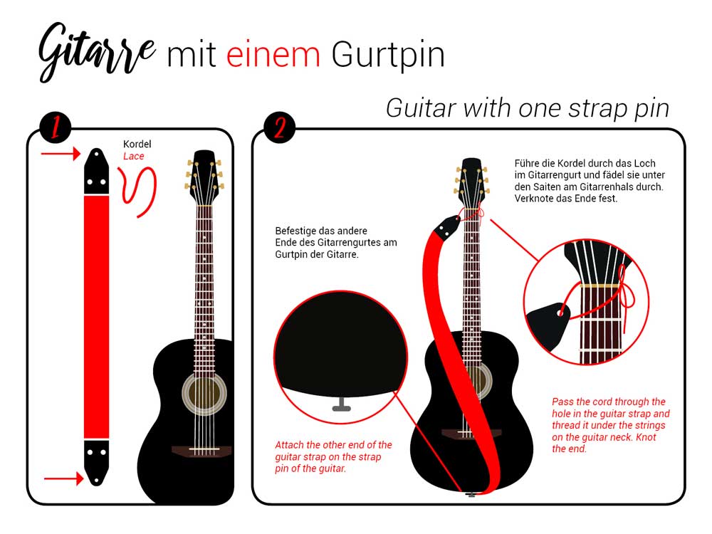 Ukulele-Gurt befestigen, Gurtpin nachrüsten