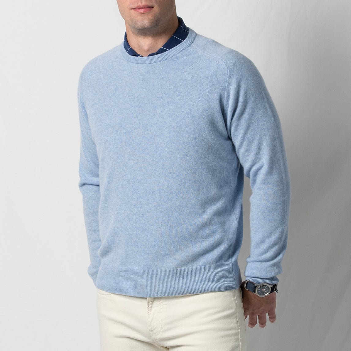 Cashmere Crewneck in Heather Grey