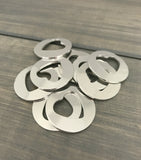 FIVE - 1" Round Disc With Narrow 5/8" Inch Heart Cutout - 16 Gauge Aluminum - Jewelry Hand Stamping Blanks - Hand Stamping Supplies