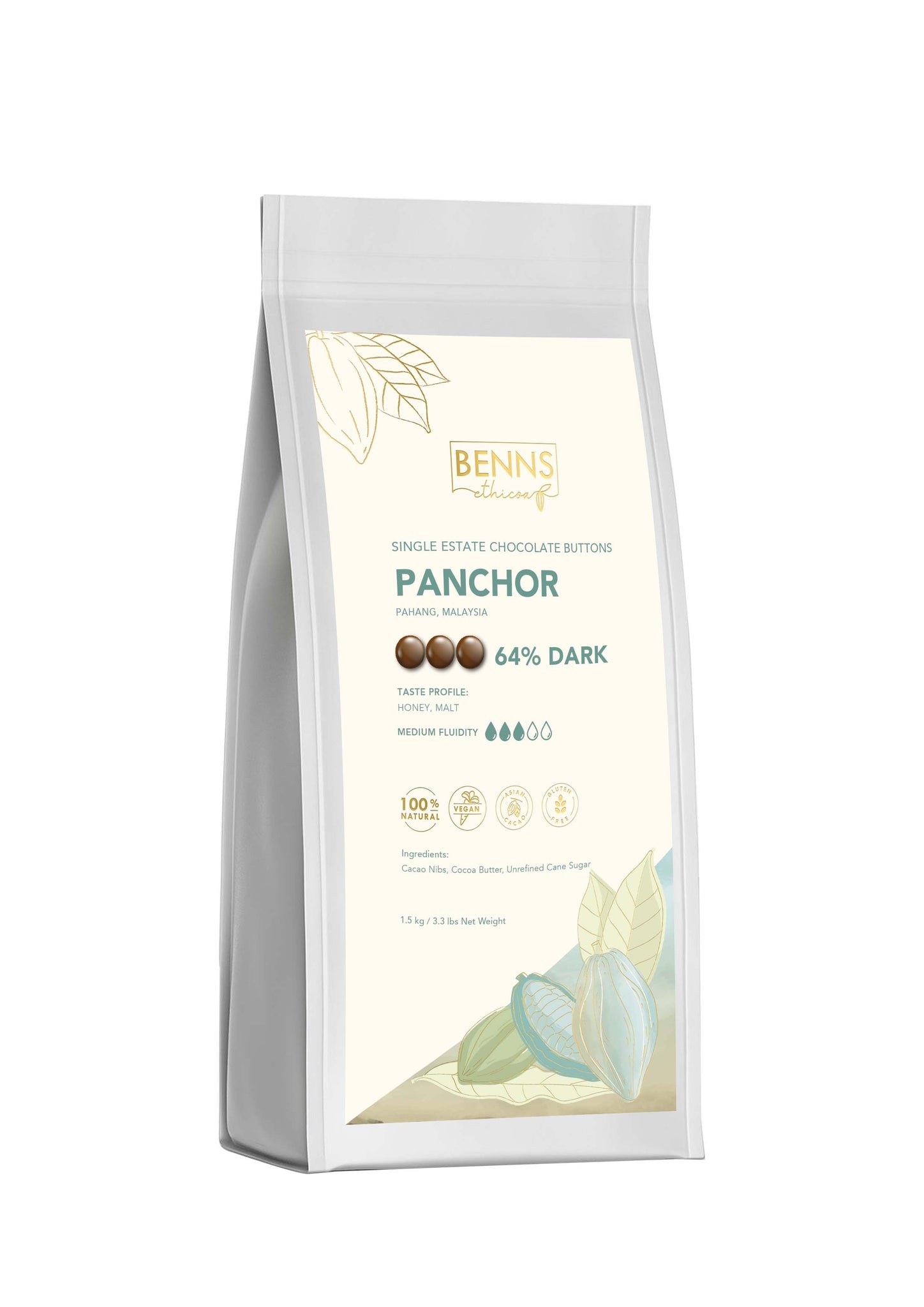Panchor - 64% Dark Chocolate Buttons｜US$25