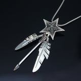 STAR-TWO FEATHER ARROW PENDANT