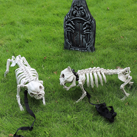 Dog skeleton halloween decor