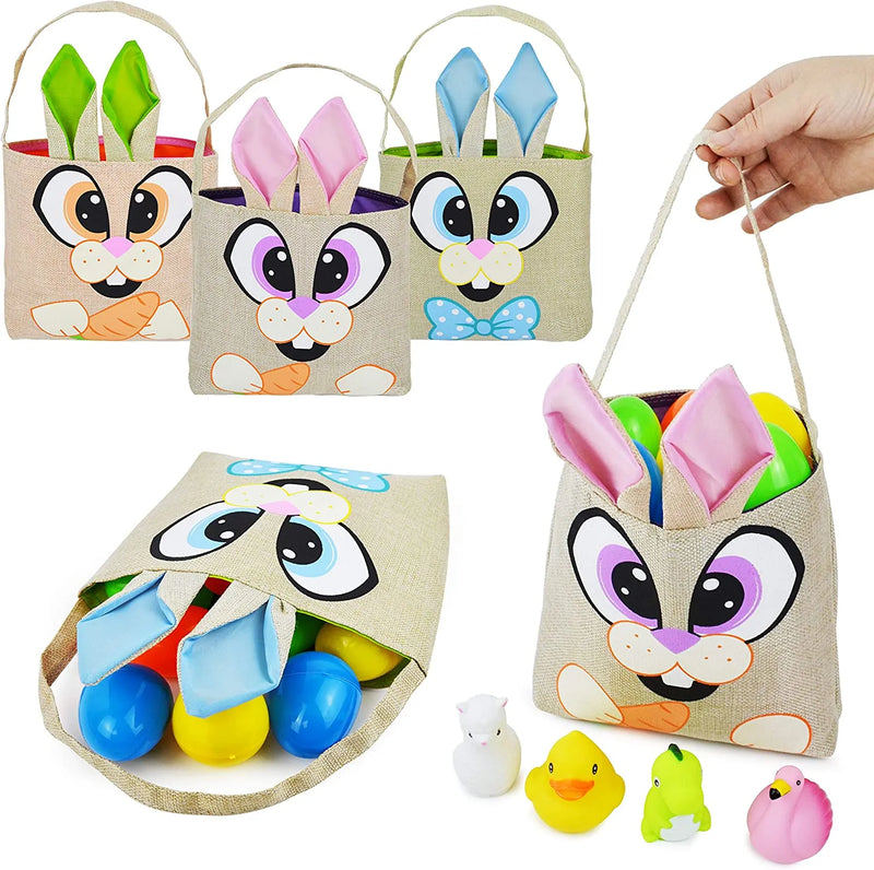 3 Pieces Easter Bunny Tote Bags-joyin